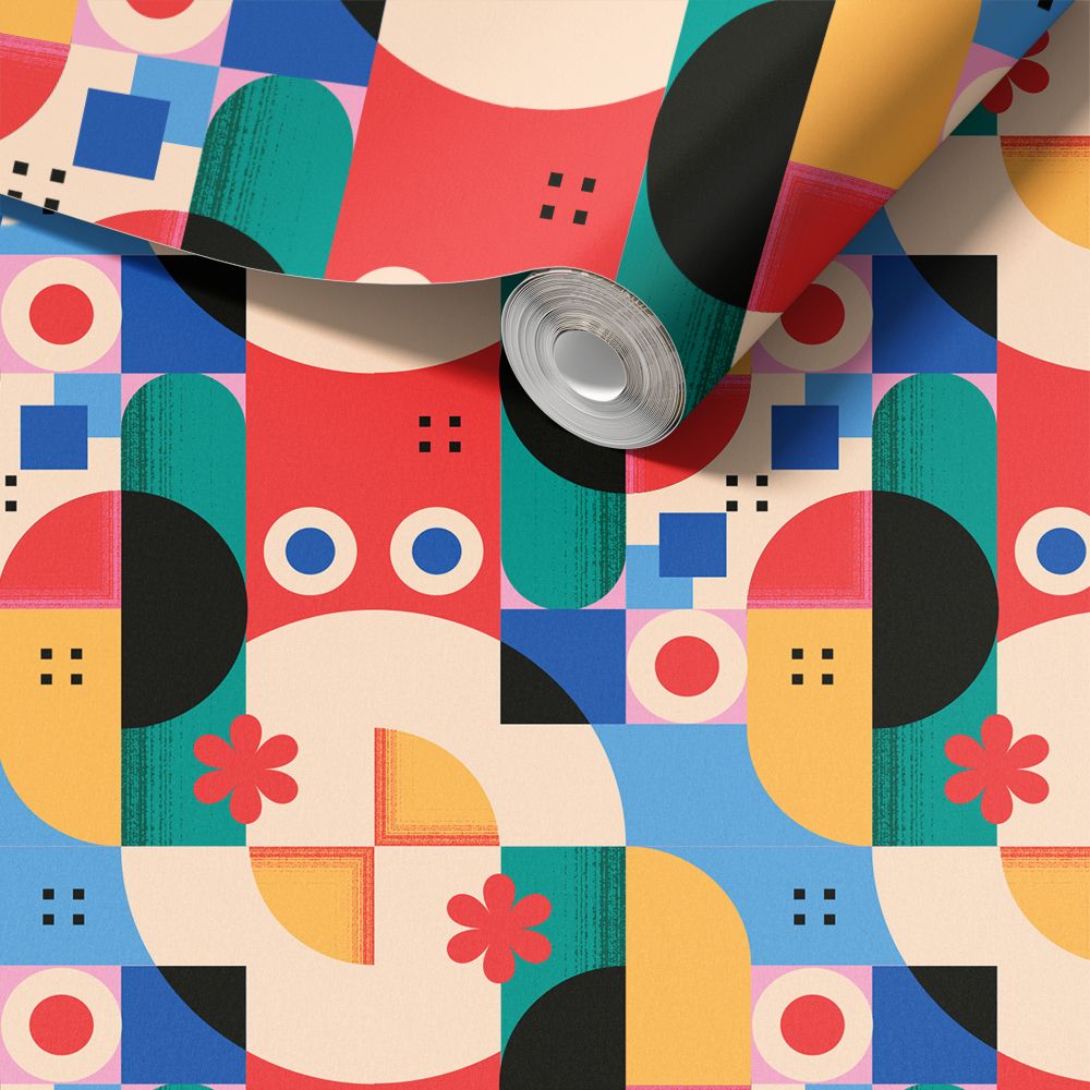 Contact Paper - Colorful Geometric Design / Peel and Stick
