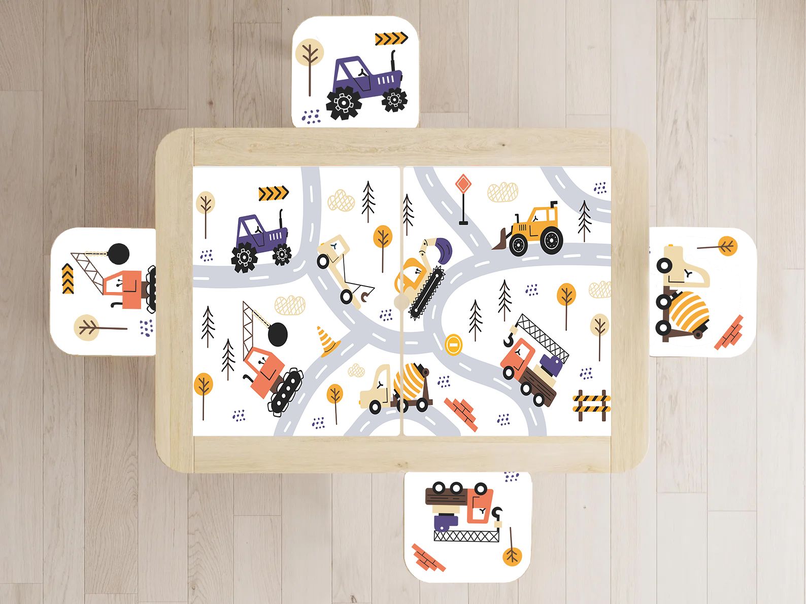 Self-Adhesive Sticker – Flisat Set Decal / Construction Vehicle Design