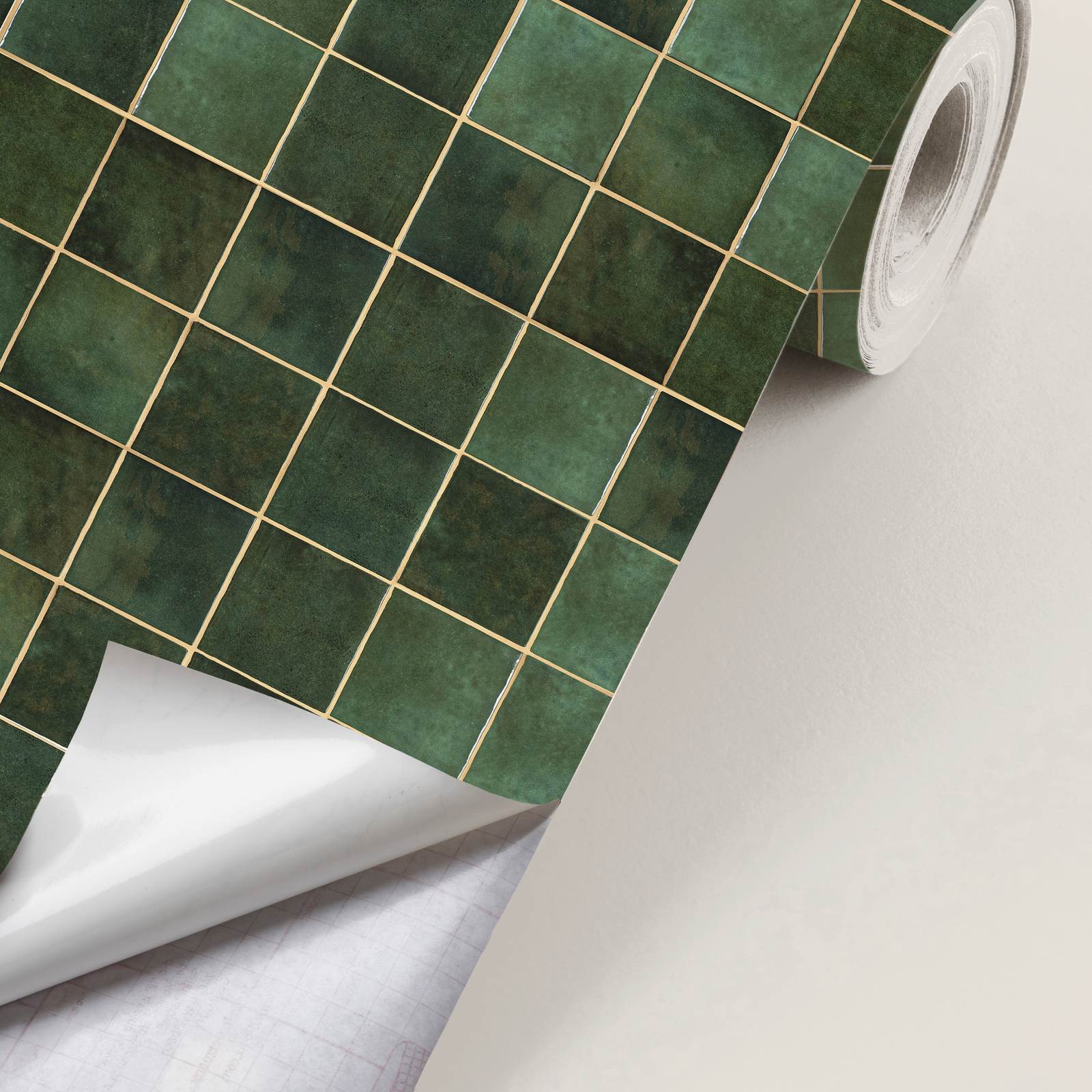 Contact Paper - Green Tile Design / Peel and Stick