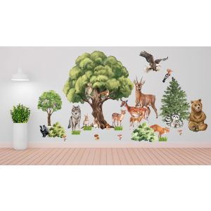 Wallsticker -  Forest Animals / Bear and Deer