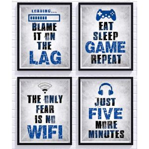  Poster - Video Game / Inspirational Words / Set of 4 / 02