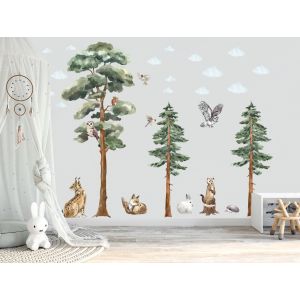 Wallsticker - Backwoods Trees and Animals