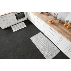 Floor Tiles Sticker -  Black Crystal  pattern  / Peel and Stick / 24 pcs