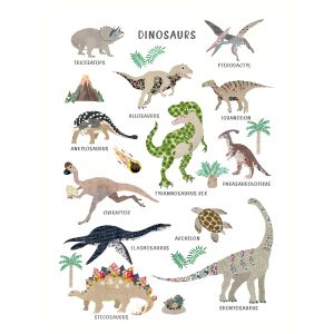 Poster - Boho Dinosaurs with Names