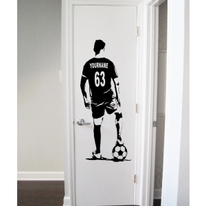 Wallsticker -   Soccer football Player / Personalised / Name and Number