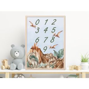 Poster -  Dinosaurs / Numbers