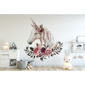  Wallsticker - Unicorn with Flowers