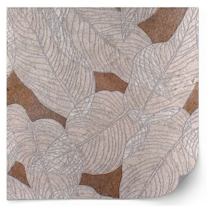  Tiles Sticker -  Abstract geometric pattern / Brown dry leaves  / Set of 24
