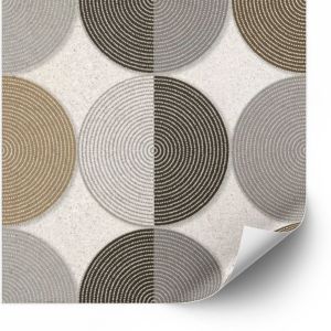  Tiles Sticker -  Black and gray circles / Set of 24