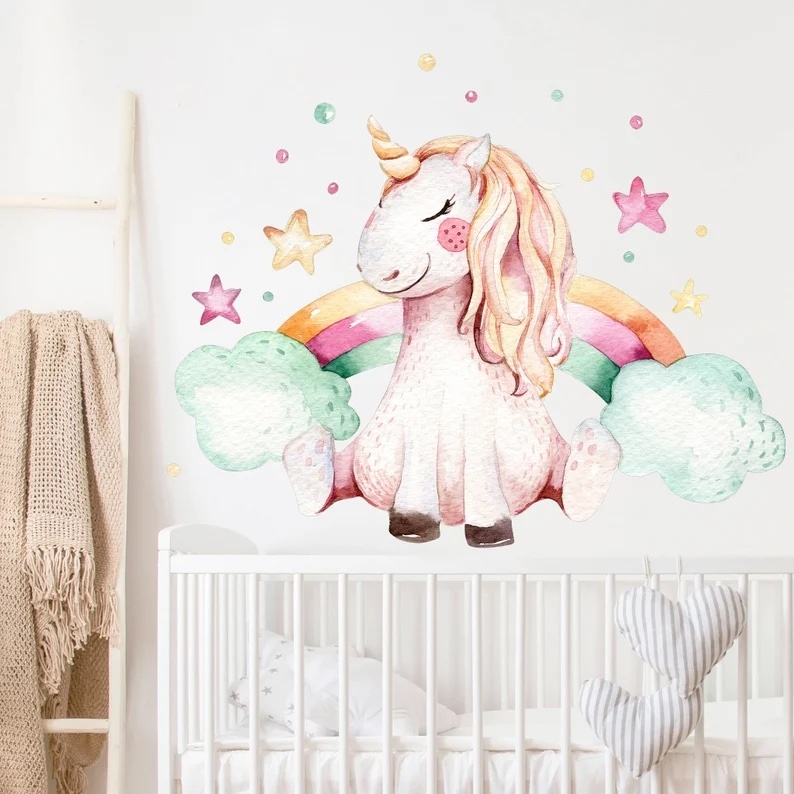 Wallsticker - Unicorn and Rainbow