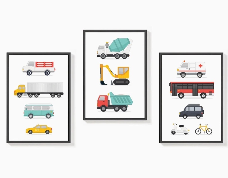 Posters -  Vehicles / Set of 3