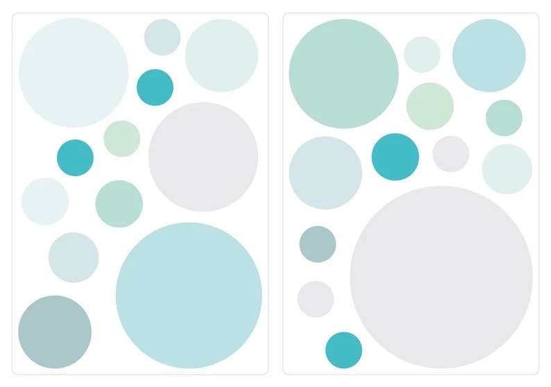 Wallsticker - Dots / Pastel Green and Grey