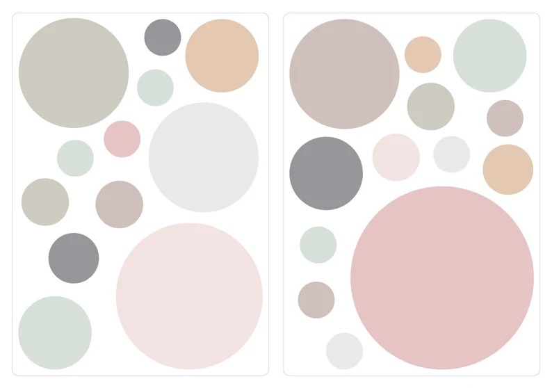 Wallsticker - Dots /  Pastel Light Colours / 02