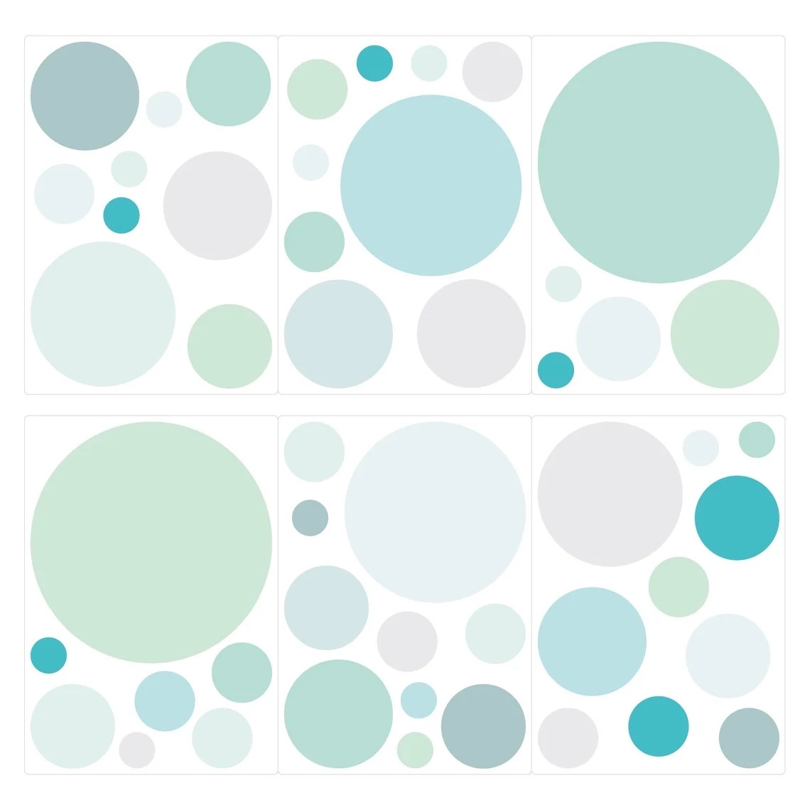 Wallsticker - Dots / Pastel Green and Grey / 02
