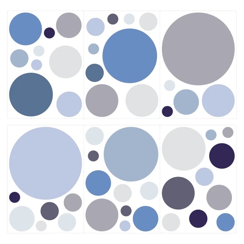 Wallsticker - Dots /  Pastel Blue and Grey / 02
