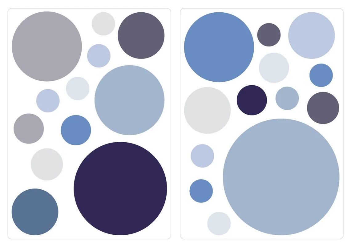 Wallsticker - Dots /  Pastel Blue and Grey