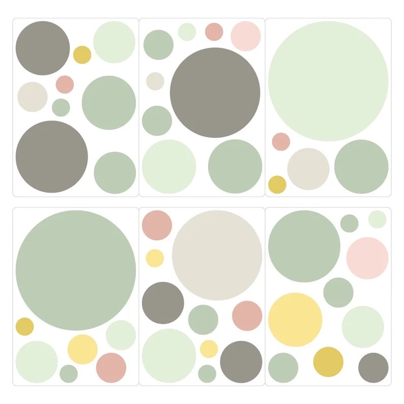 Wallsticker - Dots / Rose Mint Grey / 02