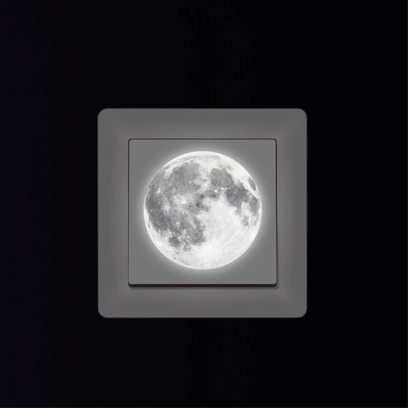 Wallsticker -  Light Sticker / Mini Moon / Glow in the Dark