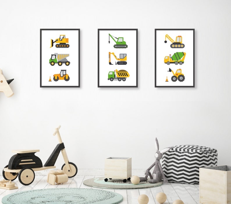 Posters -  Construction Trucks / Set of 3