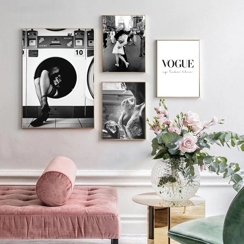 Poster – Black and White Fashion Art / Vogue / Set of 4