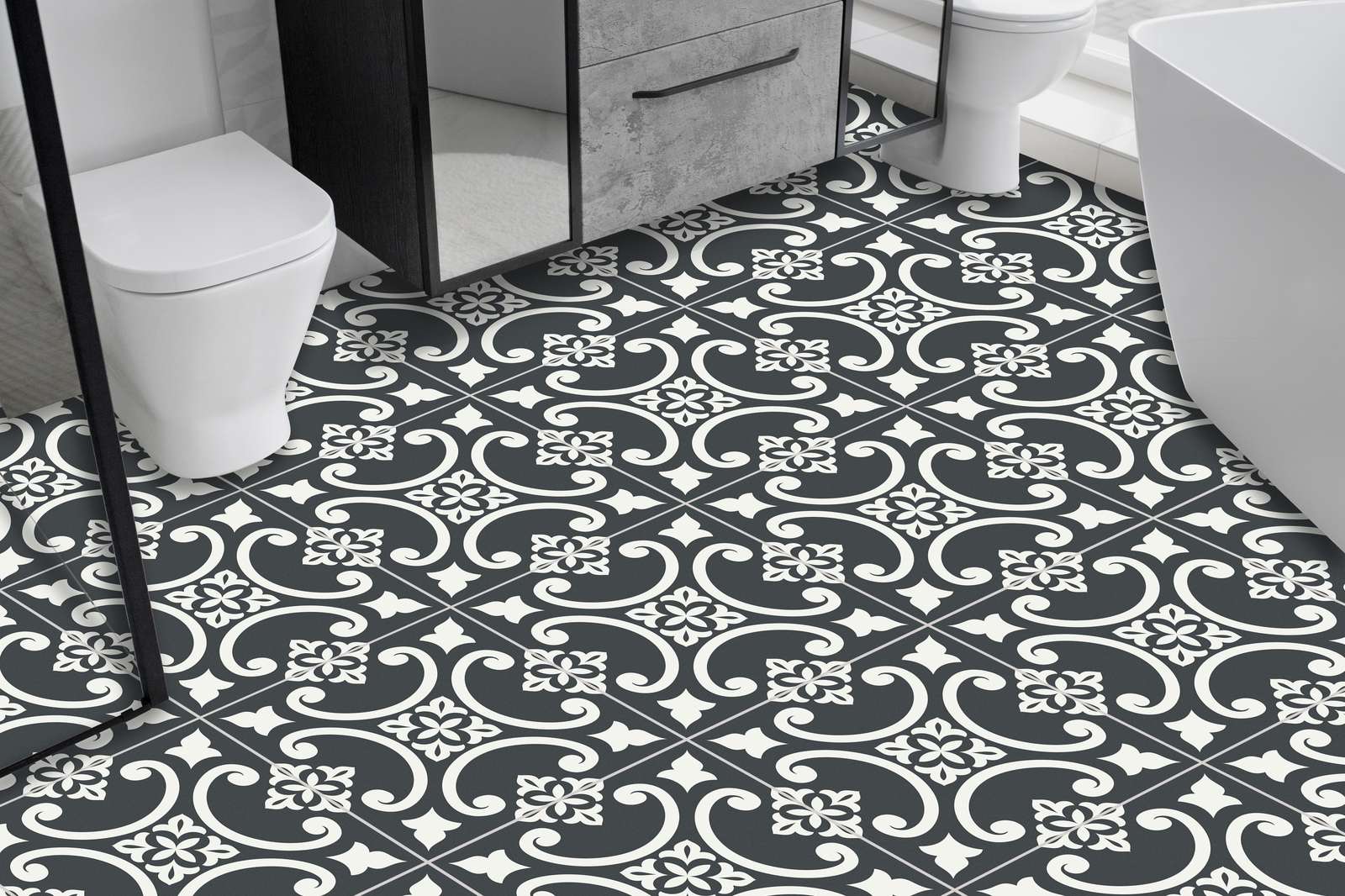 Vintage Pattern Floor Tiles / 24 pcs