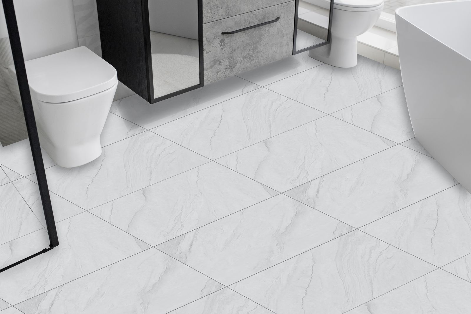 Elegant Marble Pattern Floor Tiles / 24 pcs
