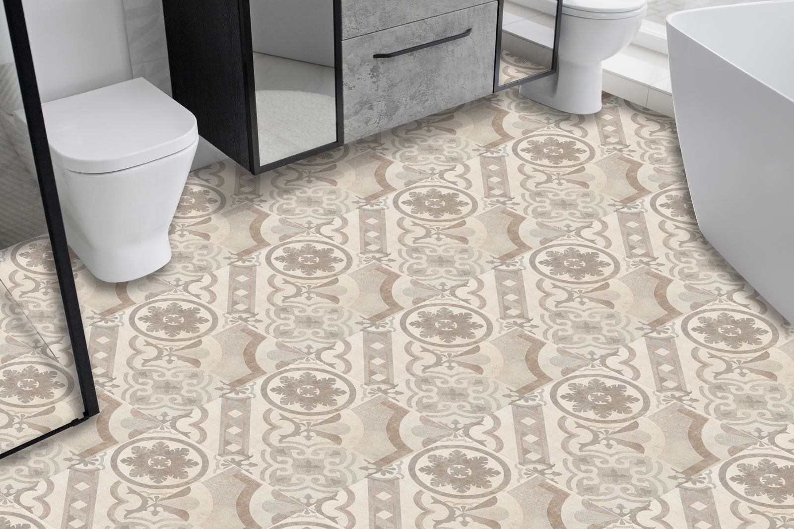 Vintage Pattern Floor Tiles / 24 pcs