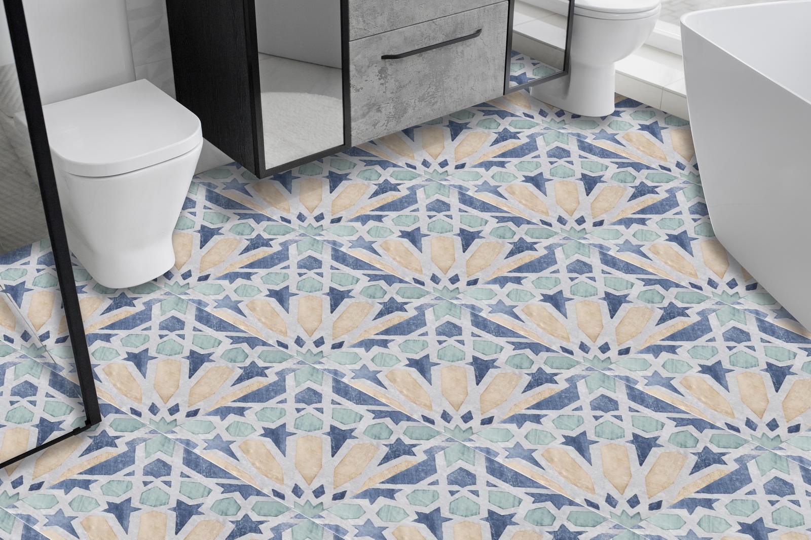 Colorful Patterned Floor Tiles / 24 pcs
