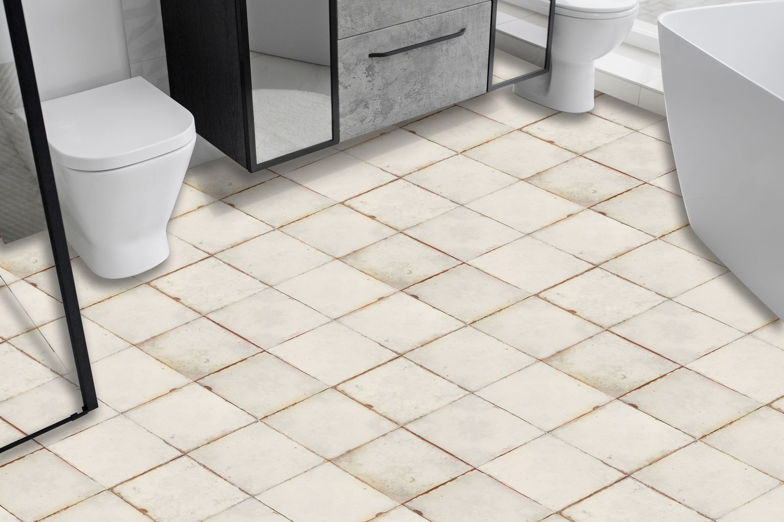 Vintage Stone Floor Tiles / 24 pcs