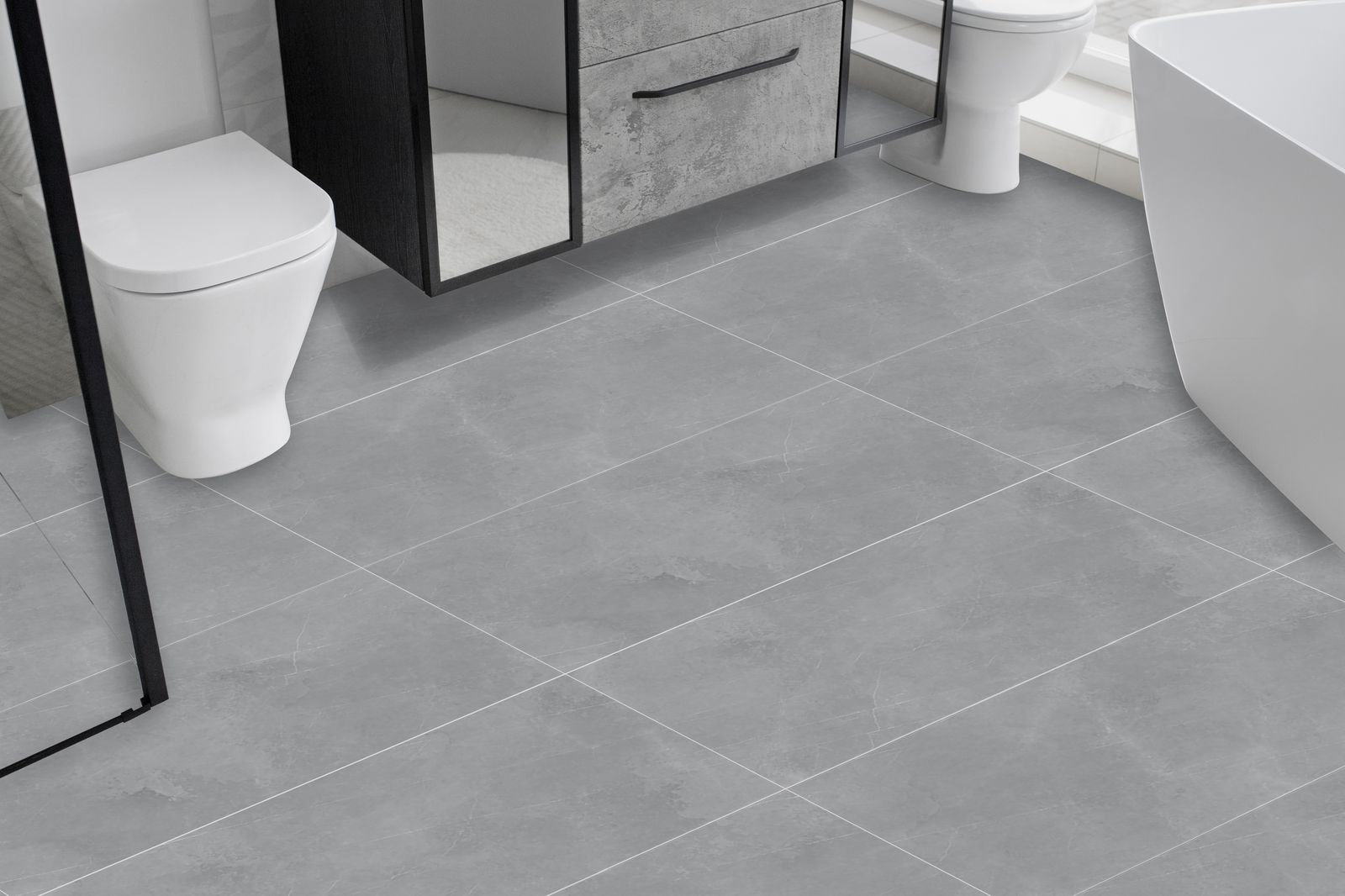 Gray Marble Floor Tiles / 24 pcs