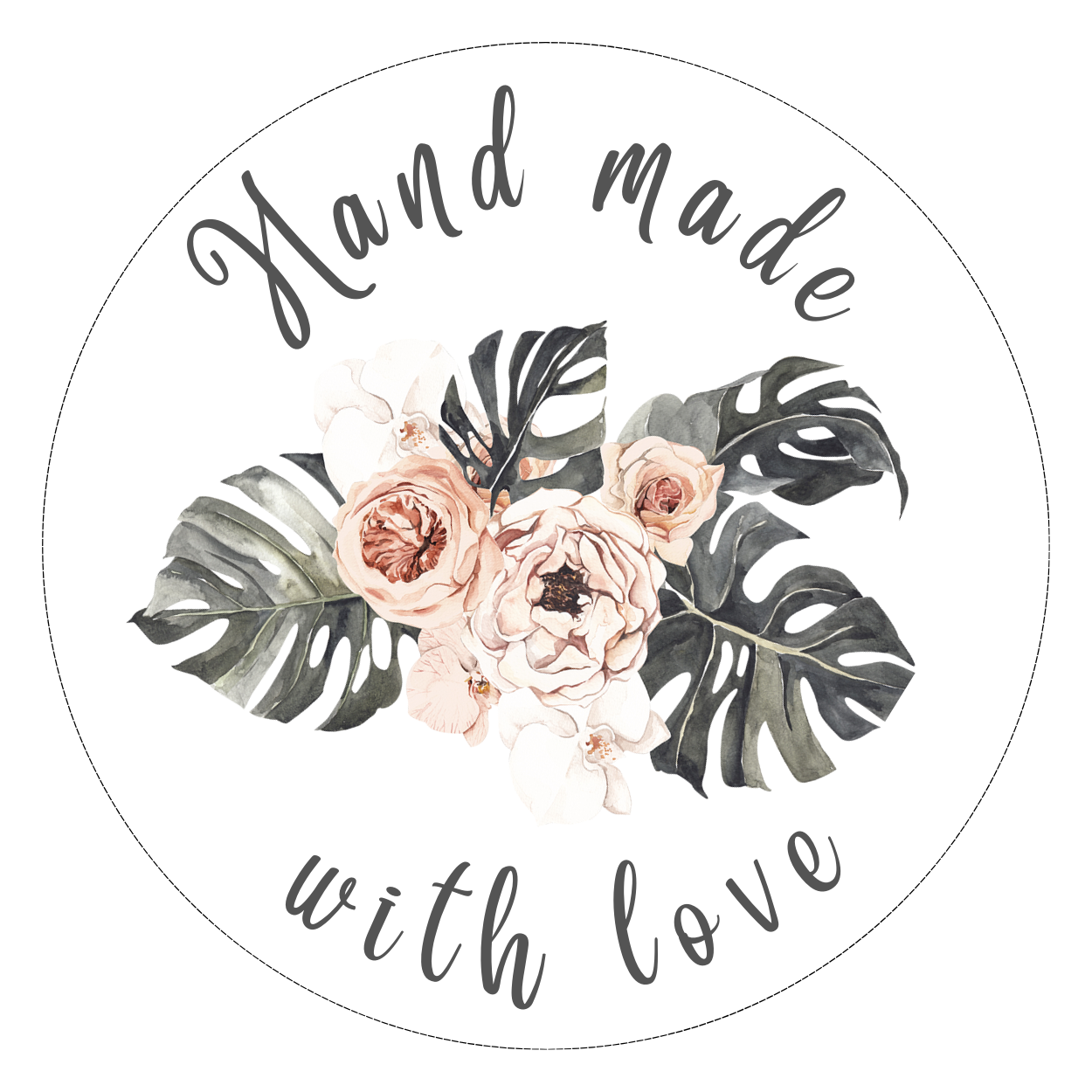 Circle label – Personal Sticker - Elegant Floral