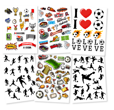 Stickers - Soccer  Mixed 6 sheets