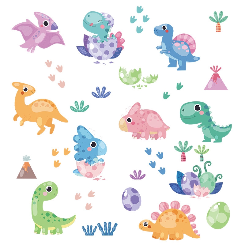 Wallsticker - Dinosaurs and Eggs