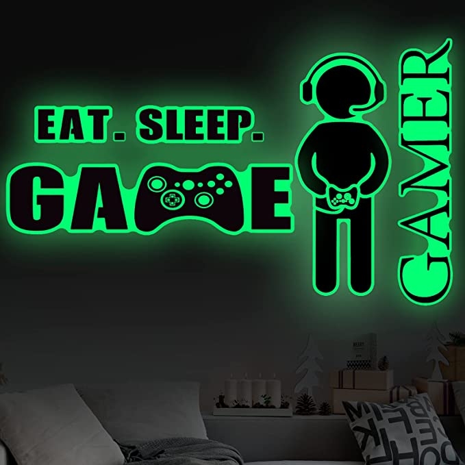 Wallsticker - Eat Sleep Game Gamer / Glow in the Dark