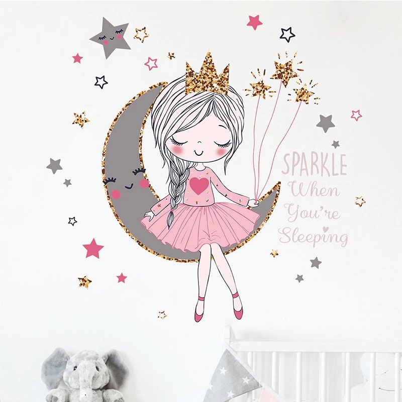 Wallsticker - Girl on Moon