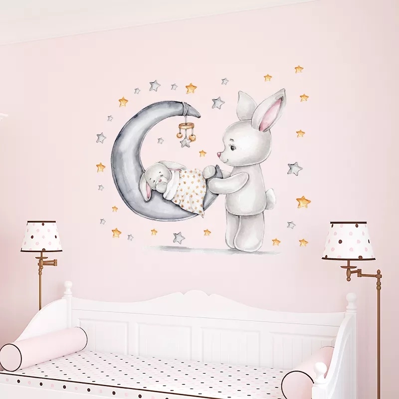 Wallsticker - Motherly Love Good Night Bunny