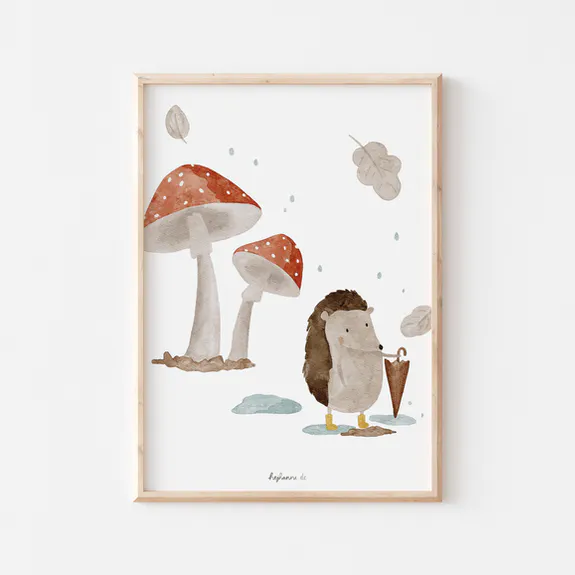 Poster - Hedgehog in Autumn