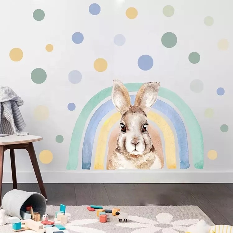 Wallsticker - Rainbow and Bunny