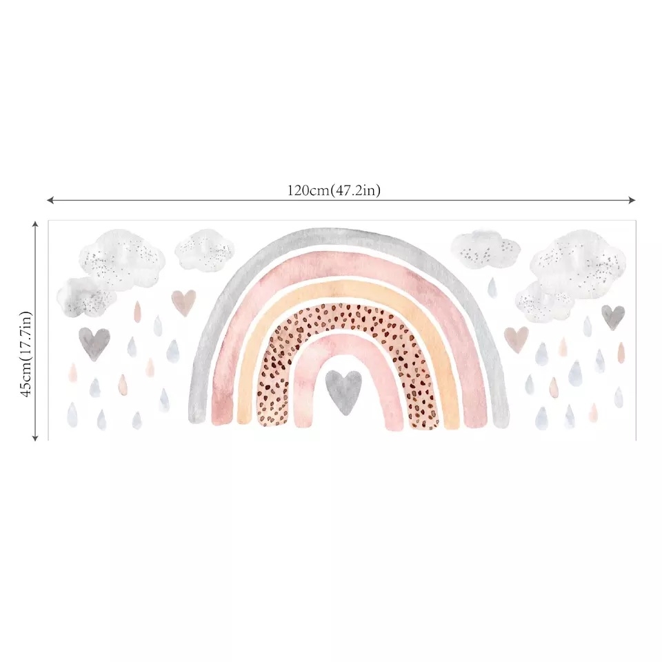 Wallsticker - Rainbow with hearts