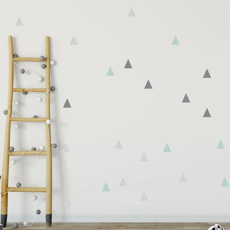 Wallsticker - Mint and Grey Triangles