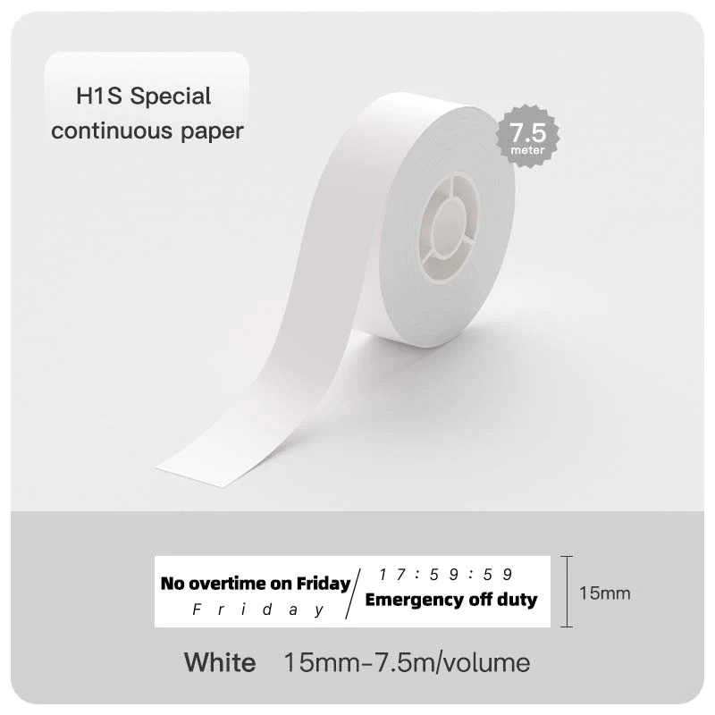 NIIMBOT Labels Stickers  H1S / 15mm - 7.5 meter / White