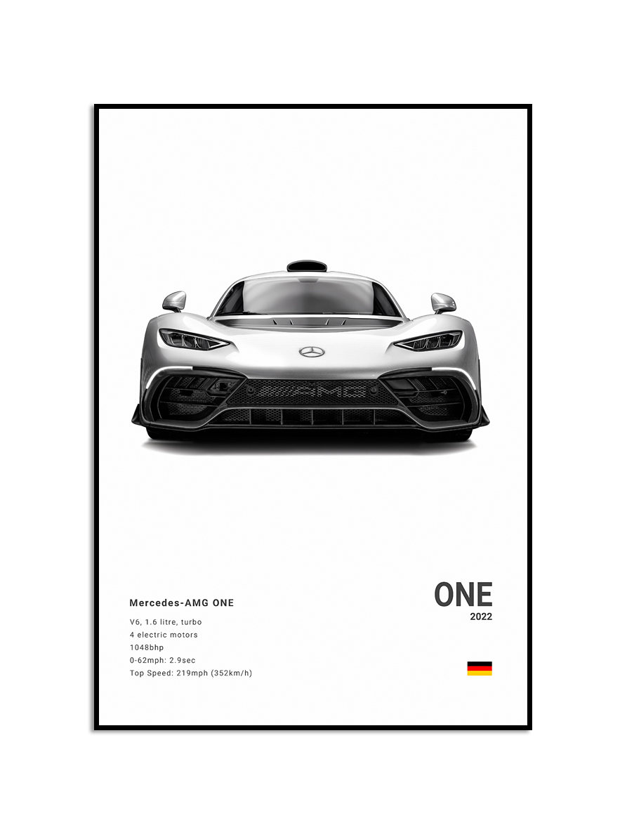 Poster –  Luxury Black and White Sports Car  / ONE 2022