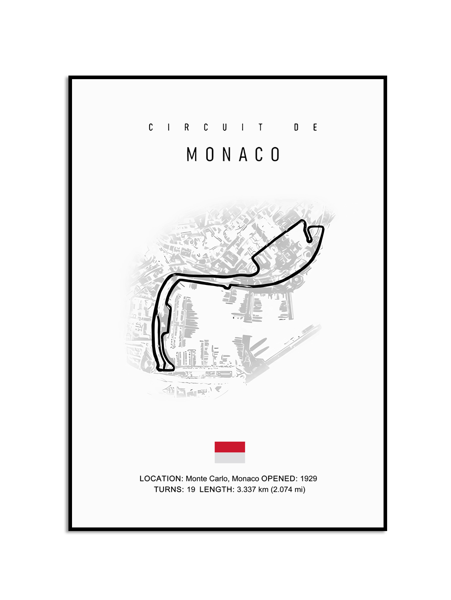 Poster – CIRCUIT DE / MONACO / White