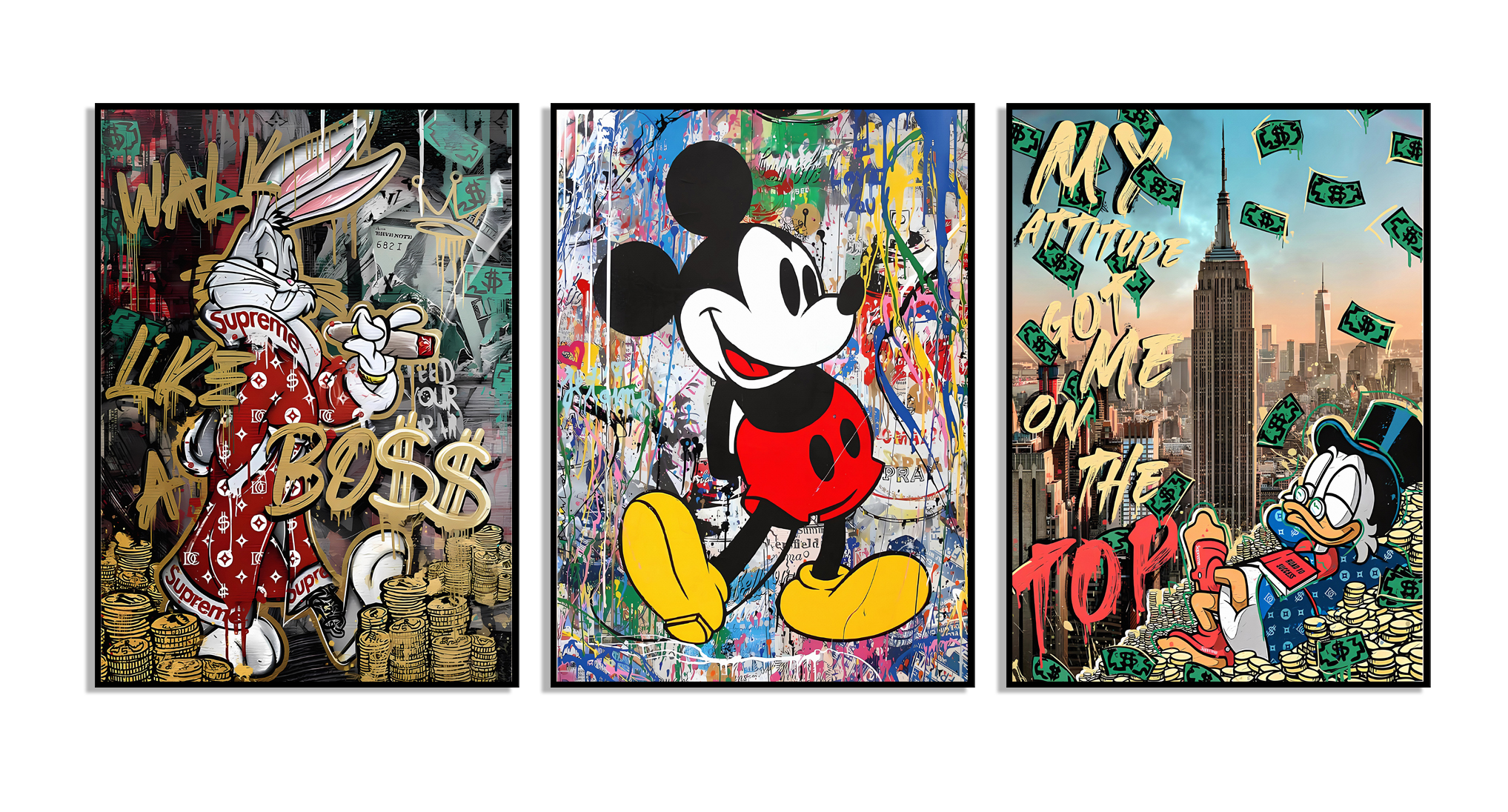 Cartoon Icon Wall Poster - Set of 3