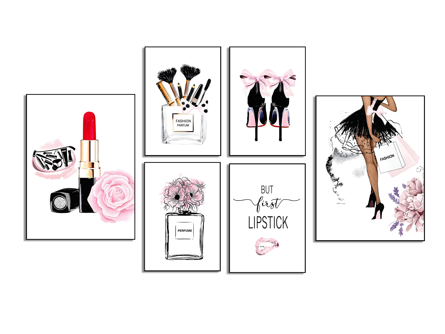 Poster – Women Cosmetic Fashion Art / Set of 6