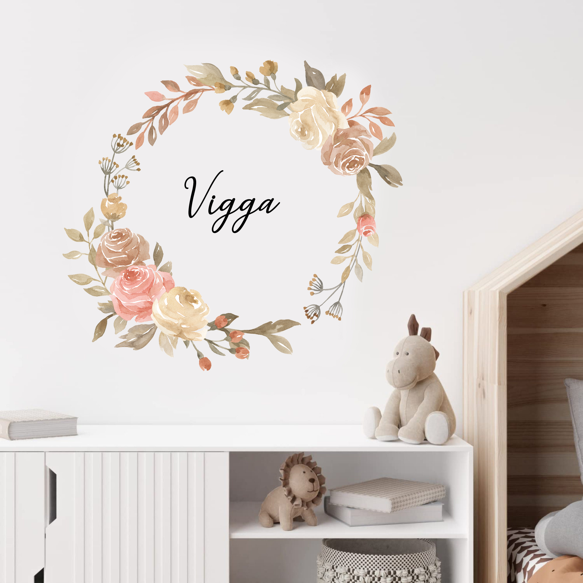 Wallsticker – Rose Wreath / Personalised
