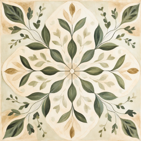 Tile Stickers –  Floral Light Green