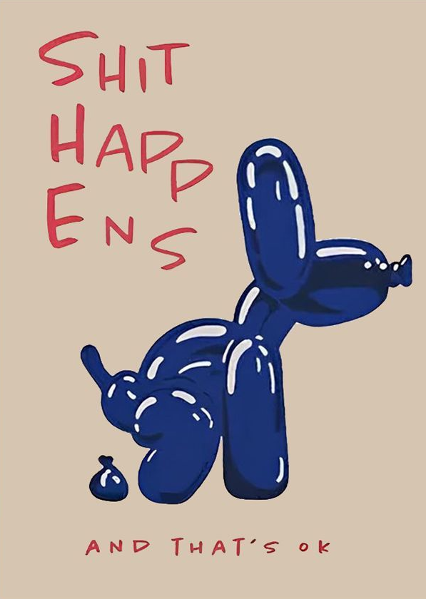 Blue Balloon Dog Poster