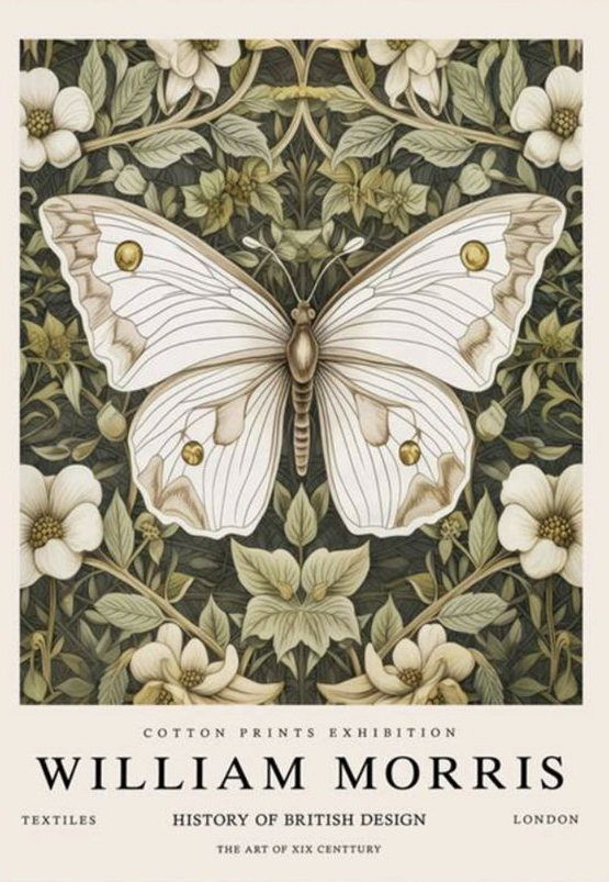 William Morris Butterfly Poster