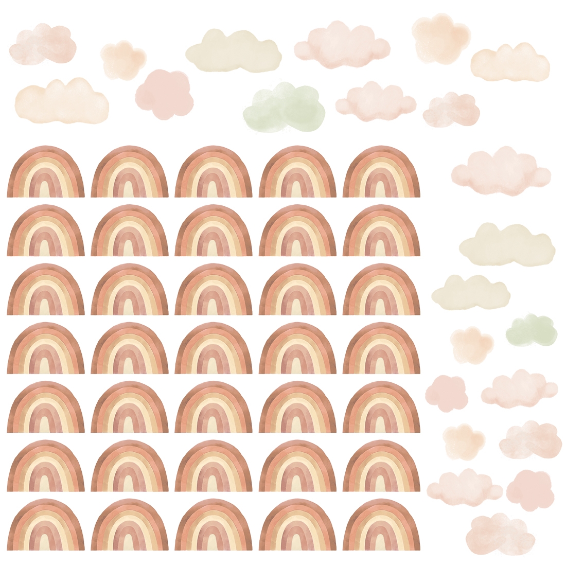 Wallsticker - Mini Rainbows / Beige